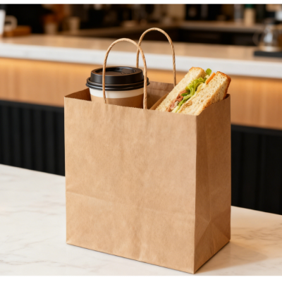 Food Grade 2# Takeout Packaging Paper Bag for Milk Tea